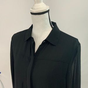 Chico's Tunic SIze 1 Medium Lace Lined Sheer Outer